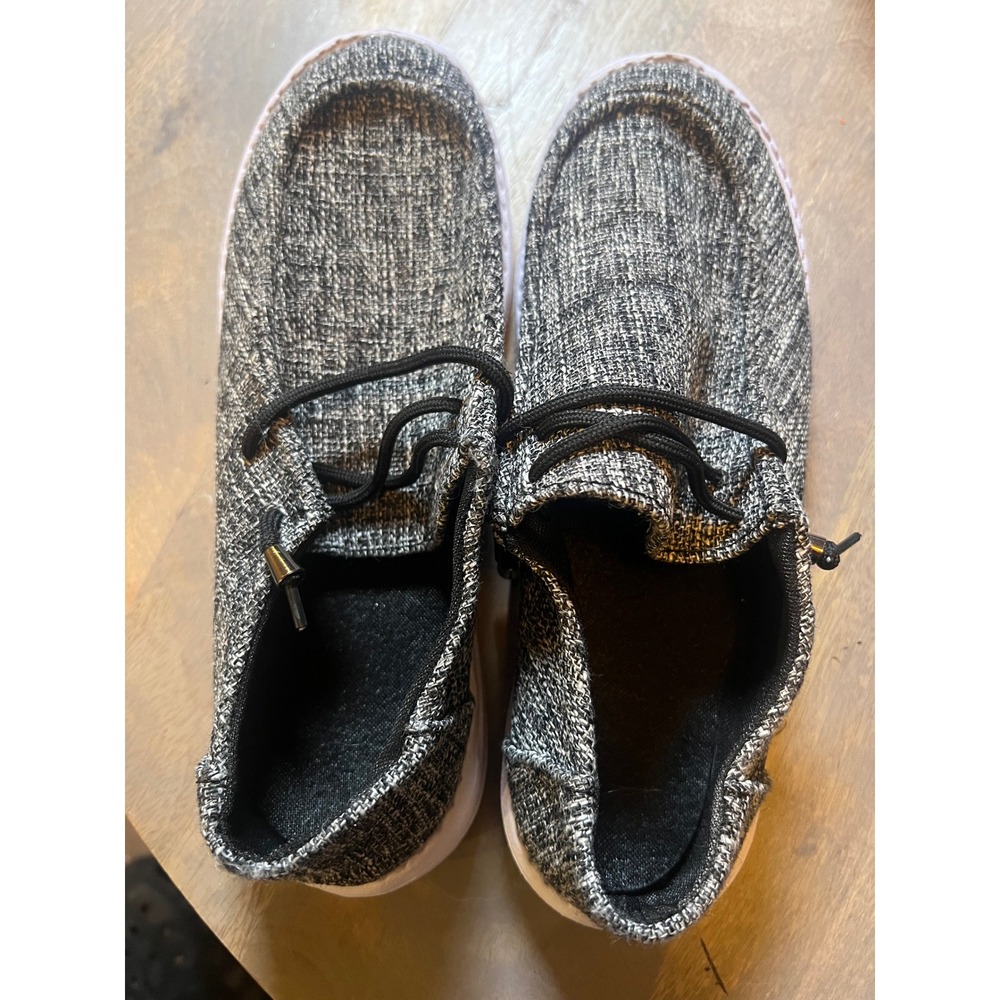 Unbranded Mens Loafers Textured Woven Marled Black White Size 41